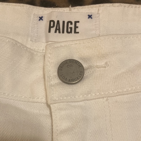 2 for $40 PAIGE Shorts Women’s Size 28 Paige Cuffed Hem Shorts White Jean Shorts - Picture 2 of 14